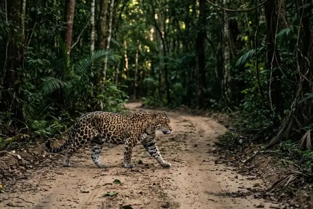 Tiger in the lush forest of Kali Tiger Reserve (Dandeli Wildlife Sanctuary) in Karnataka's Western Ghats