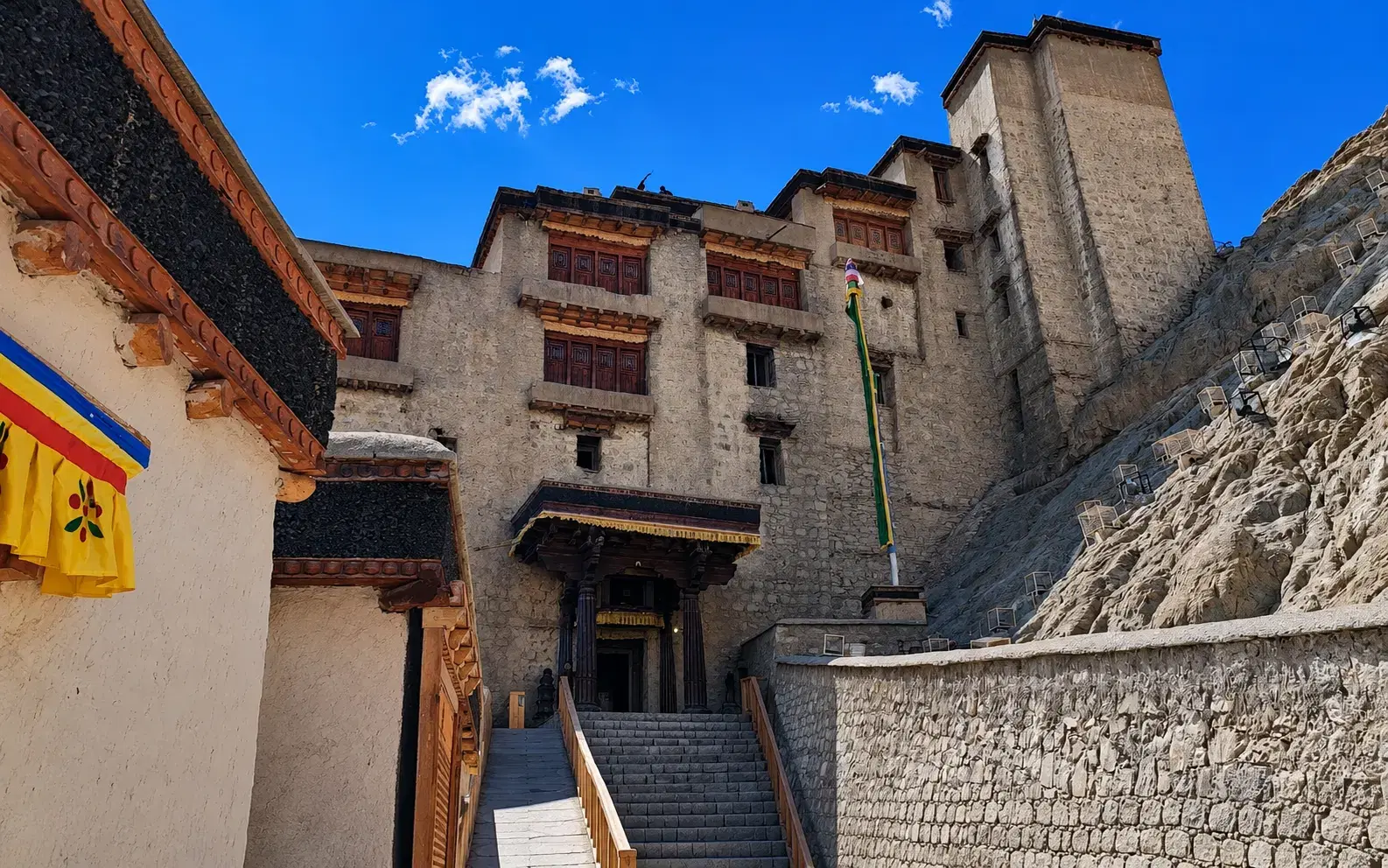 Leh Palace — a 17th-century nine-story royal palace modeled on Potala Palace overlooking Leh town and the Indus Valley
