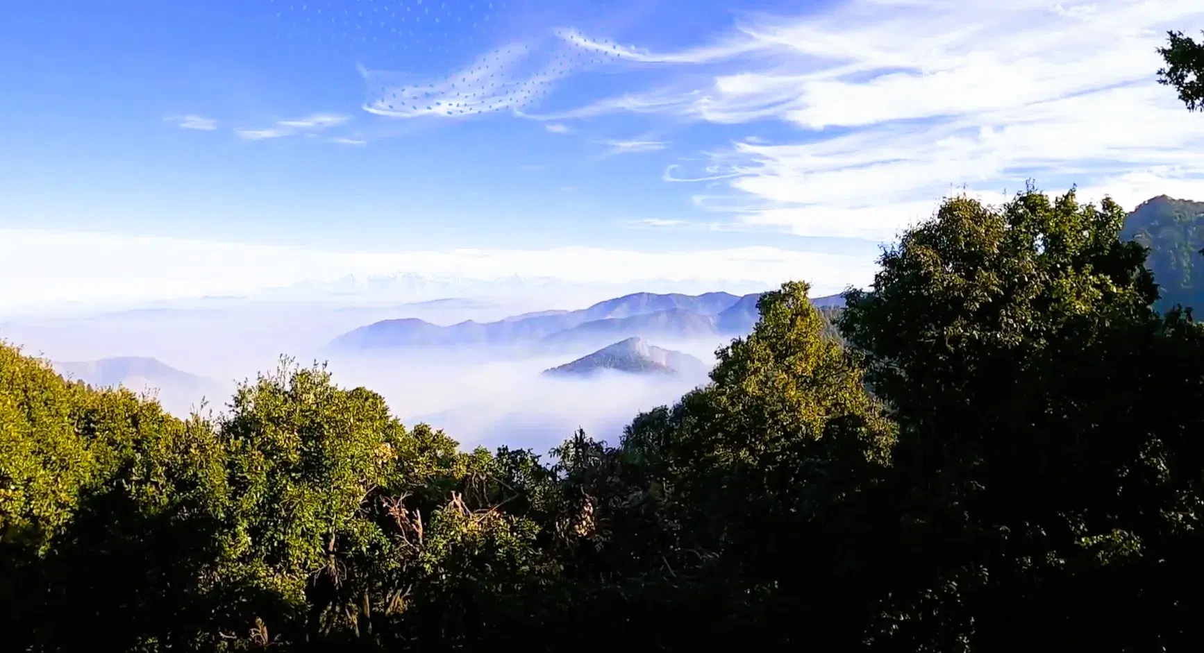 Panoramic Himalayan view from Snow View Point in Nainital, reached by aerial ropeway