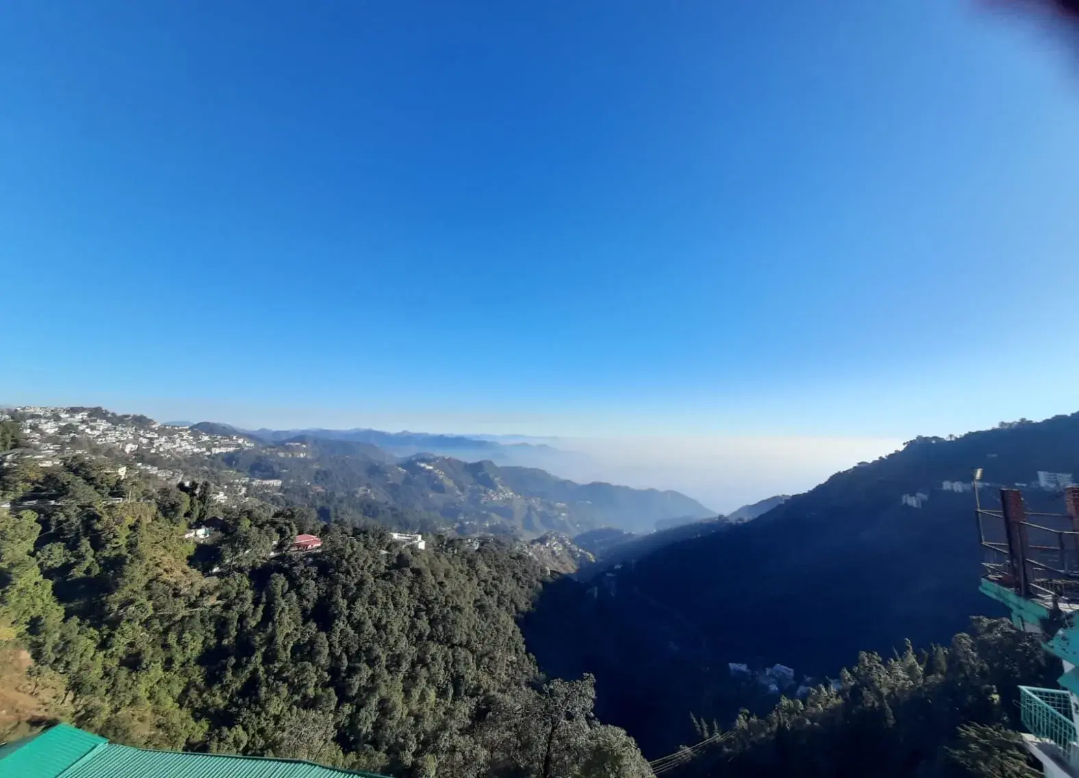 Mall Road promenade with shops and hill-station buildings in Mussoorie