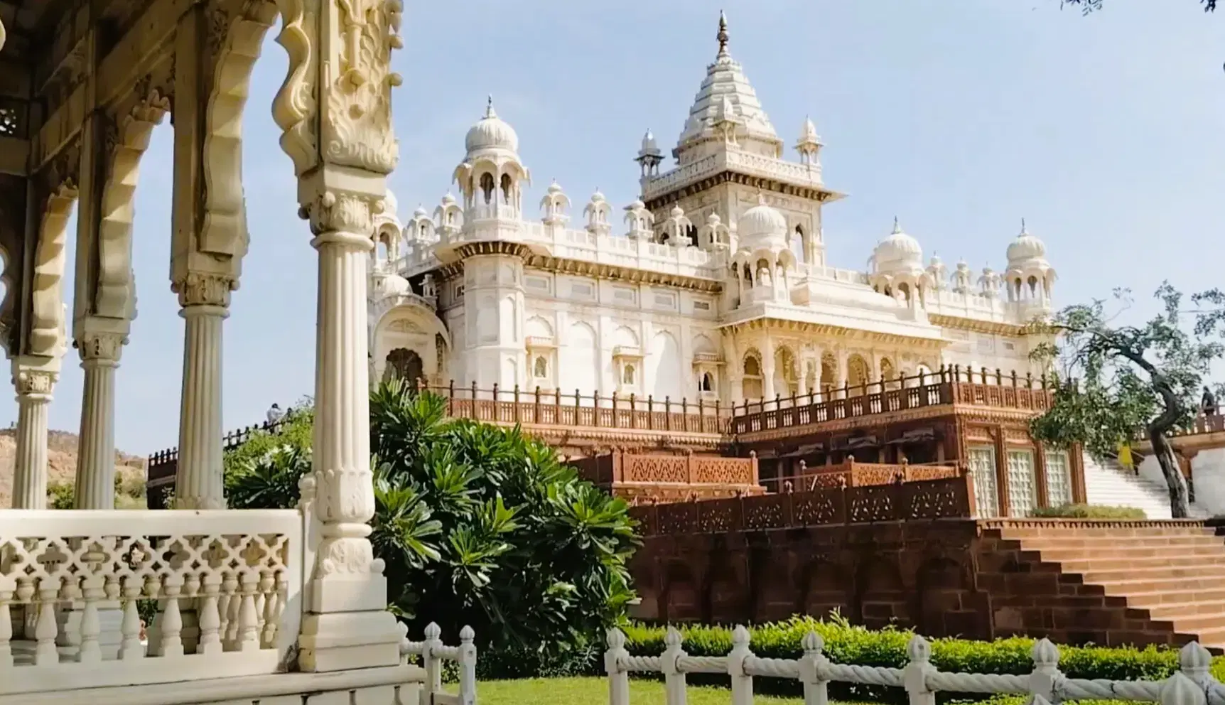 White marble Jaswant Thada memorial in Jodhpur