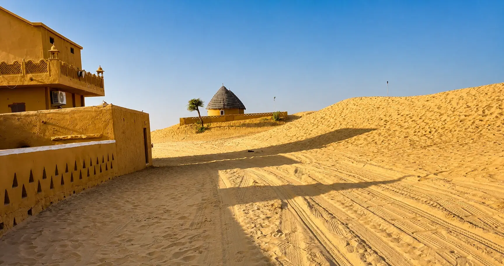 Camel safari and bonfire at a Bikaner desert camp under a star-filled Thar Desert sky