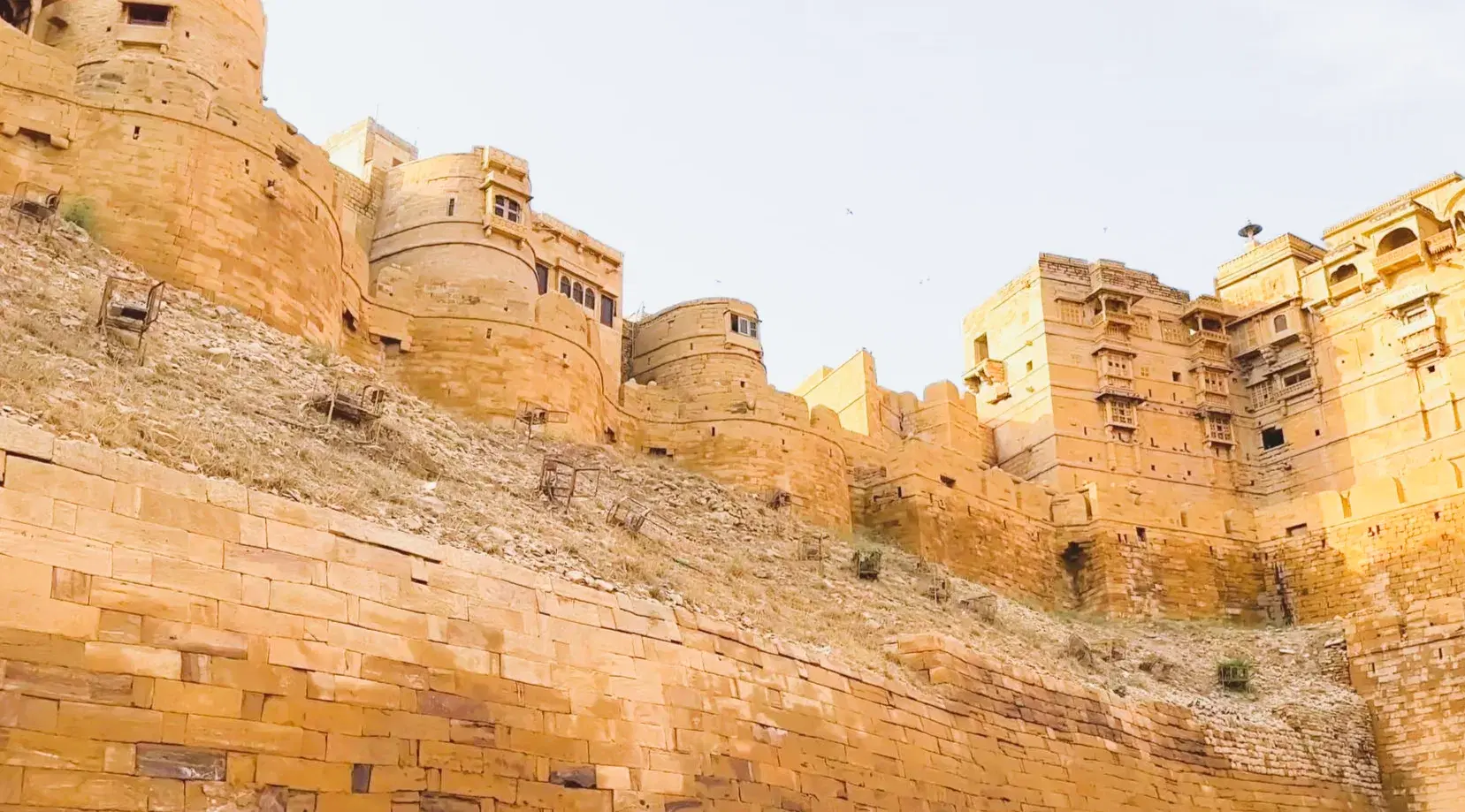 Golden sandstone walls of Jaisalmer Fort on Trikuta Hill