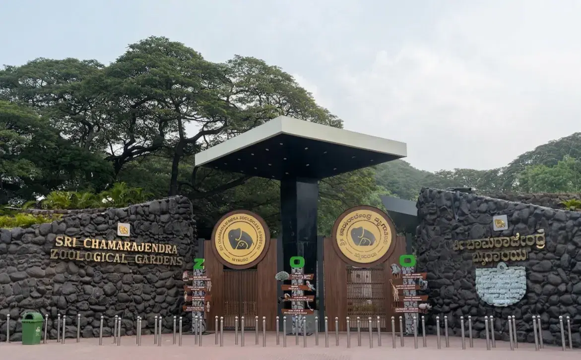 Elephants, giraffes, and exotic animals in the award-winning Sri Chamarajendra Zoological Gardens (Mysore Zoo)