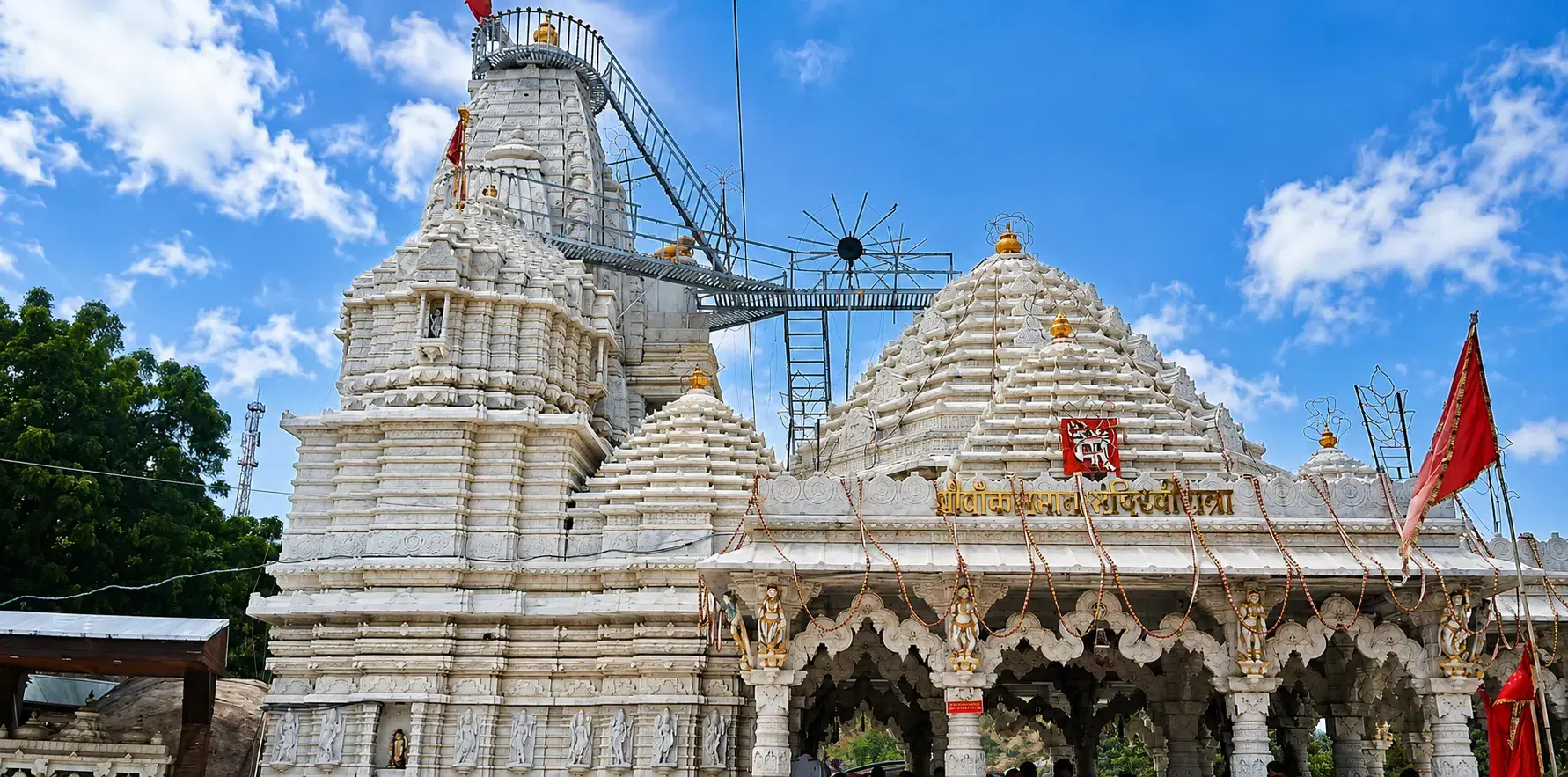 Viratra Vankal Mata Temple nestled among desert hills in Chauhatan, near Barmer